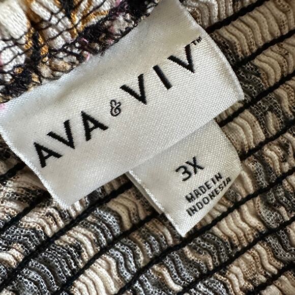 AVA & VIV | Womens Plus Size Ruffle Maxi Empire Waist Dress NEW Size 3X Cottage - Picture 5 of 11